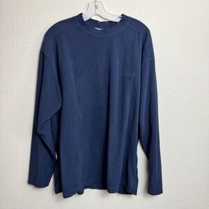 Columbia Fleece Crewneck Sweater Mens XL Navy Blue Long Sleeve Pullover Gorpcore